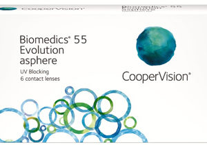 BIOMEDICS 55 EVOLUTION ASPHERE, Lentes de contacto para corrección de miopía e hipermetropía.