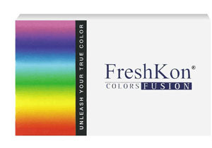 Freshkon Colors Fusion Sparklers, Pupilentes de colores con graduación para miopia e hipermetropía de uso mensual, caja con 2 lentes.