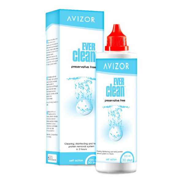Ever clean 225 ml, Solución para limpieza y desinfección de lentes de contacto.
