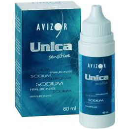 Unica Sensitive 60 ml, solución multiproposito para lentes de contacto.